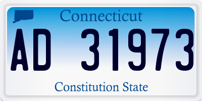 CT license plate AD31973