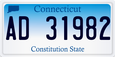 CT license plate AD31982