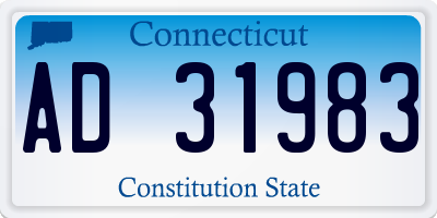 CT license plate AD31983