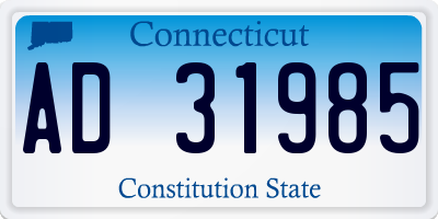 CT license plate AD31985