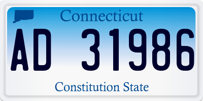 CT license plate AD31986