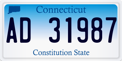 CT license plate AD31987