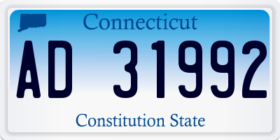 CT license plate AD31992
