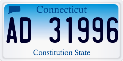 CT license plate AD31996