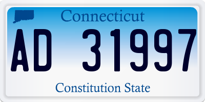 CT license plate AD31997