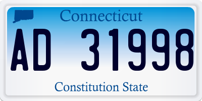 CT license plate AD31998