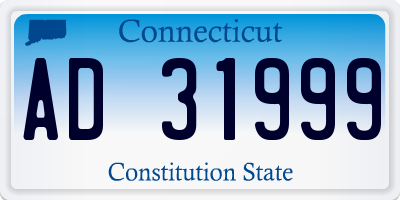 CT license plate AD31999