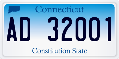CT license plate AD32001