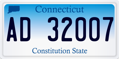 CT license plate AD32007