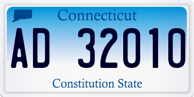 CT license plate AD32010