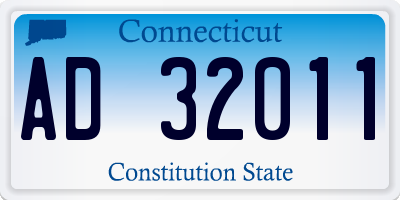 CT license plate AD32011