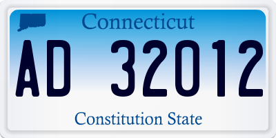 CT license plate AD32012