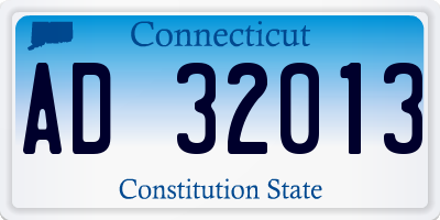 CT license plate AD32013