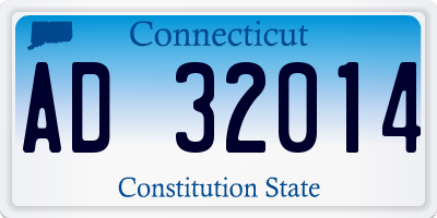CT license plate AD32014
