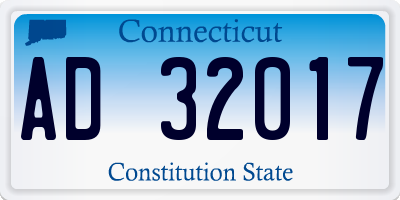 CT license plate AD32017