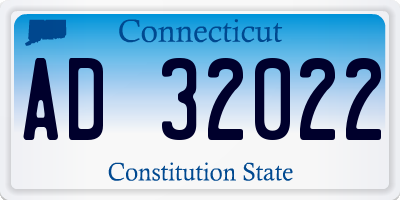 CT license plate AD32022