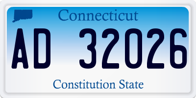 CT license plate AD32026