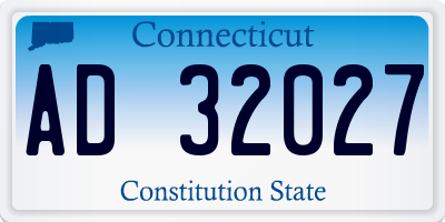 CT license plate AD32027