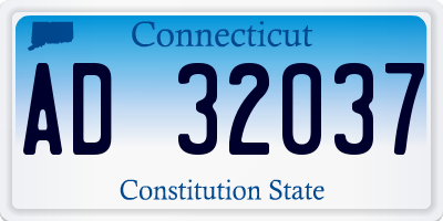 CT license plate AD32037