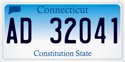 CT license plate AD32041