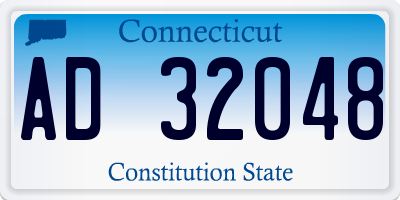 CT license plate AD32048