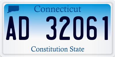 CT license plate AD32061