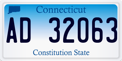 CT license plate AD32063