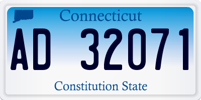 CT license plate AD32071