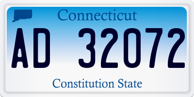CT license plate AD32072