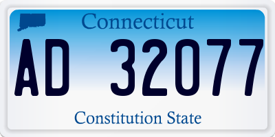 CT license plate AD32077