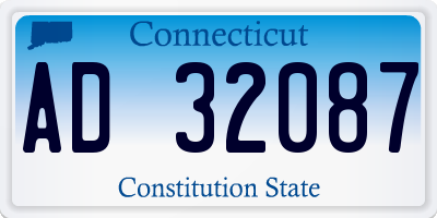 CT license plate AD32087