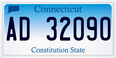 CT license plate AD32090