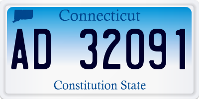 CT license plate AD32091