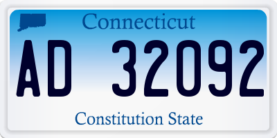 CT license plate AD32092