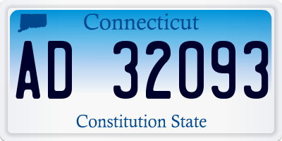 CT license plate AD32093