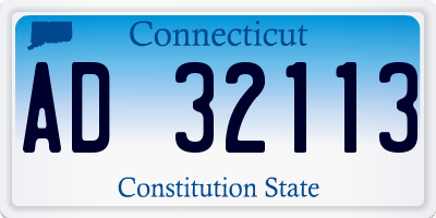 CT license plate AD32113