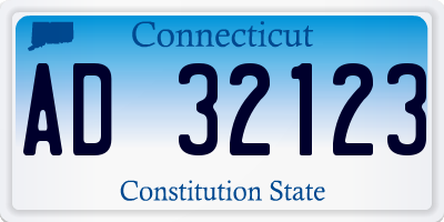 CT license plate AD32123