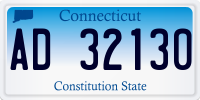 CT license plate AD32130