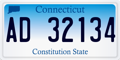 CT license plate AD32134