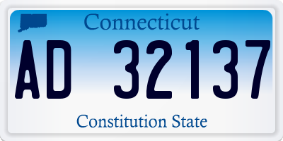 CT license plate AD32137