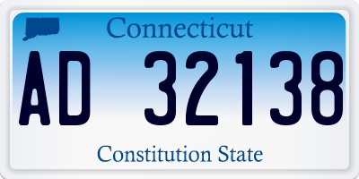 CT license plate AD32138