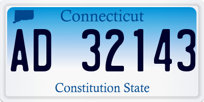 CT license plate AD32143