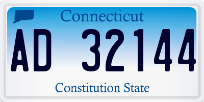 CT license plate AD32144