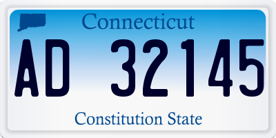 CT license plate AD32145