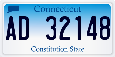 CT license plate AD32148