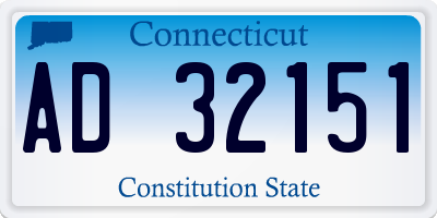 CT license plate AD32151