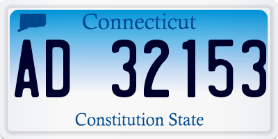 CT license plate AD32153