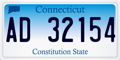 CT license plate AD32154