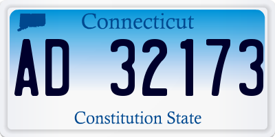 CT license plate AD32173