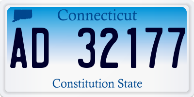 CT license plate AD32177
